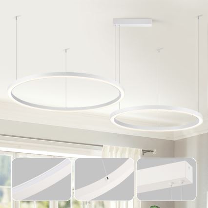 Brilagi - Suspension LED dimmable sur câble PORTOFINO LED/98W/230V 3000-6000K blanche + télécommande