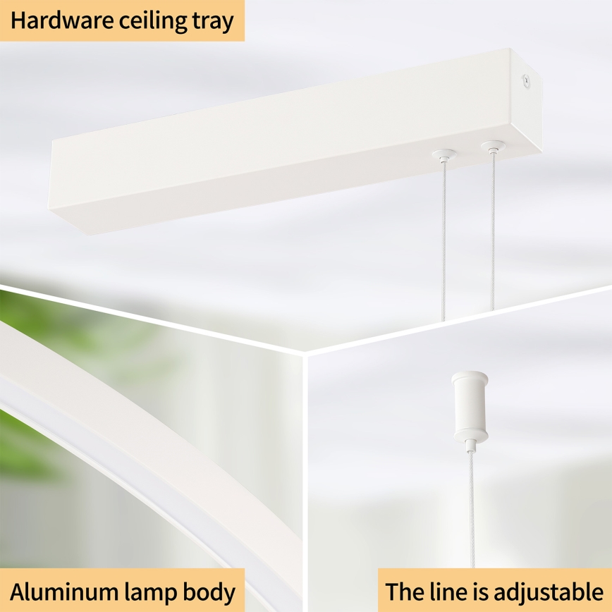 Brilagi - Suspension LED dimmable sur câble PORTOFINO LED/98W/230V 3000-6000K blanche + télécommande