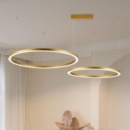 Brilagi - Suspension LED dimmable sur câble PORTOFINO LED/98W/230V 3000-6000K dorée + télécommande