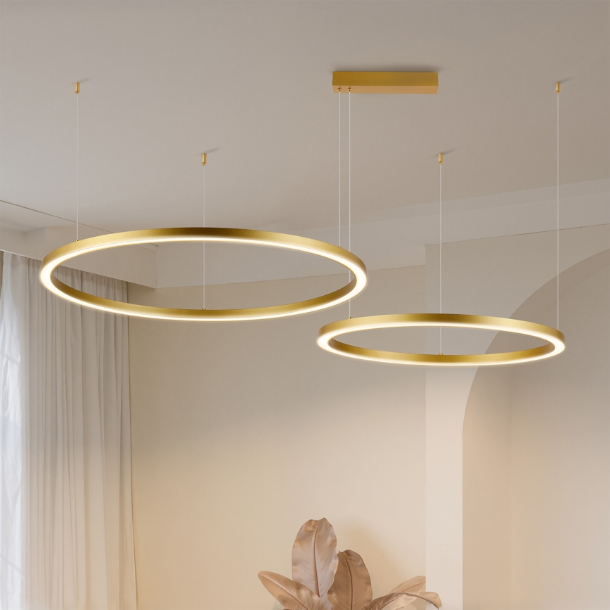 Brilagi - Suspension LED dimmable sur câble PORTOFINO LED/98W/230V 3000-6000K dorée + télécommande