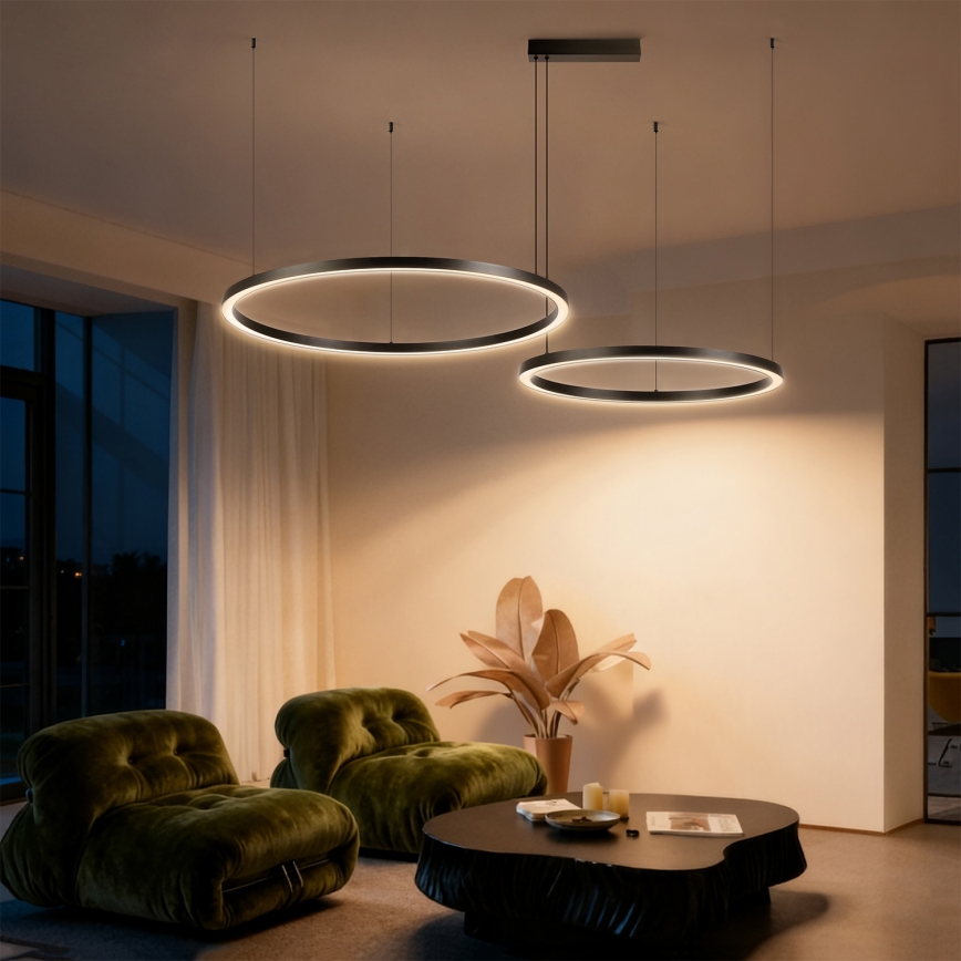Brilagi - Suspension LED dimmable sur câble PORTOFINO LED/98W/230V 3000-6000K noir + télécommande