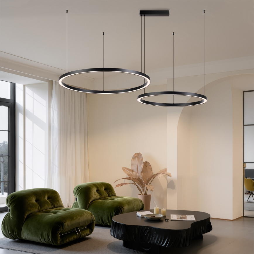 Brilagi - Suspension LED dimmable sur câble PORTOFINO LED/98W/230V 3000-6000K noir + télécommande