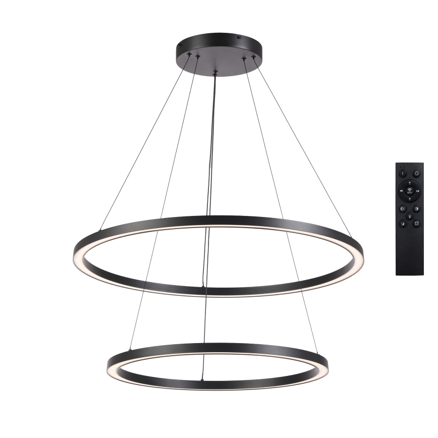 Brilagi - Suspension LED dimmable sur câble PORTOFINO LED/98W/230V 3000–6000 K Ø 80 cm noire + télécommande