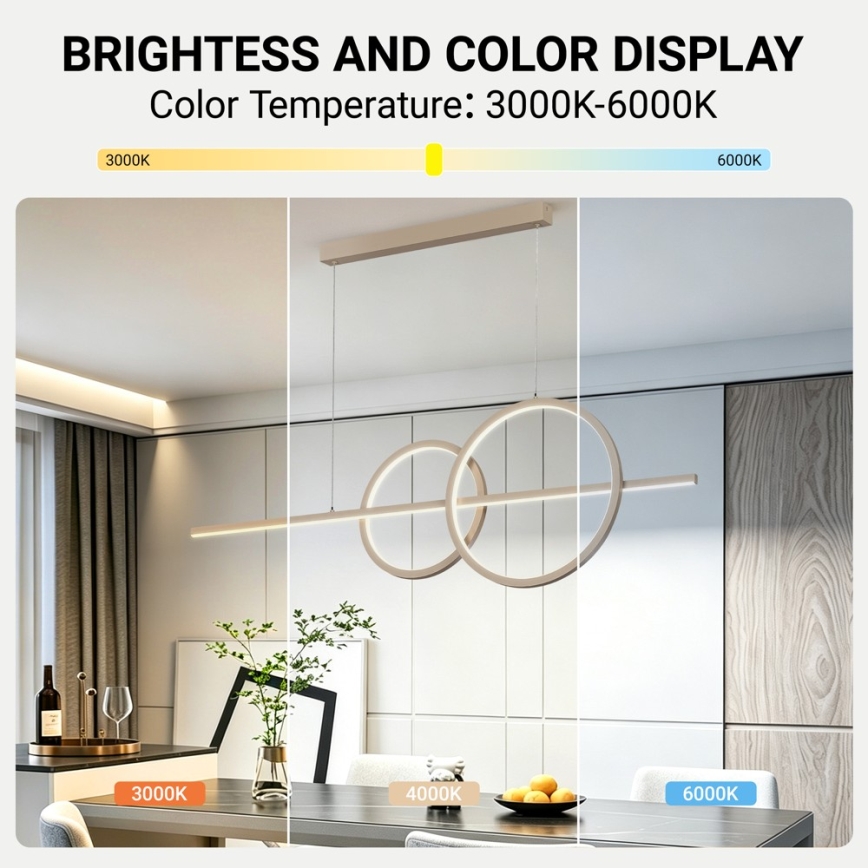 BRILAGI - LED Lustre dimmable sur câble SIGNATURE LED/53W/230V 3000-6000K 120 cm beige+ télécommande