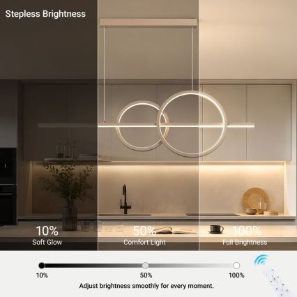 BRILAGI - LED Lustre dimmable sur câble SIGNATURE LED/53W/230V 3000-6000K 120 cm beige+ télécommande
