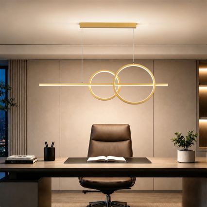 BRILAGI - Lustre LED dimmable suspendu sur câble SIGNATURE LED/53W/230V 3000-6000K 120 cm doré + télécommande