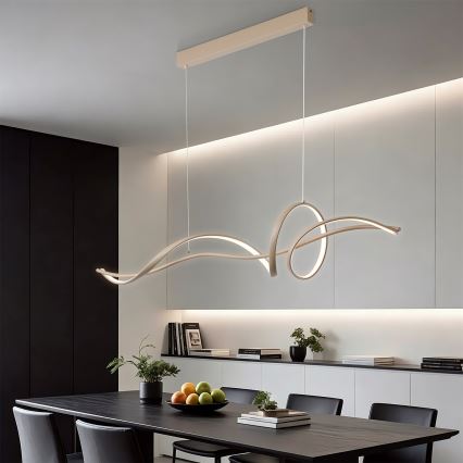 Brilagi - Lustre LED dimmable suspendu par câble SIGNATURE LED/55W/230V 3000-6000K 120x23 cm beige + télécommande