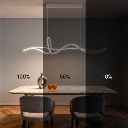 Brilagi - Suspension LED dimmable sur câble SIGNATURE LED/55W/230V 3000-6000K 120x23 cm blanc + télécommande