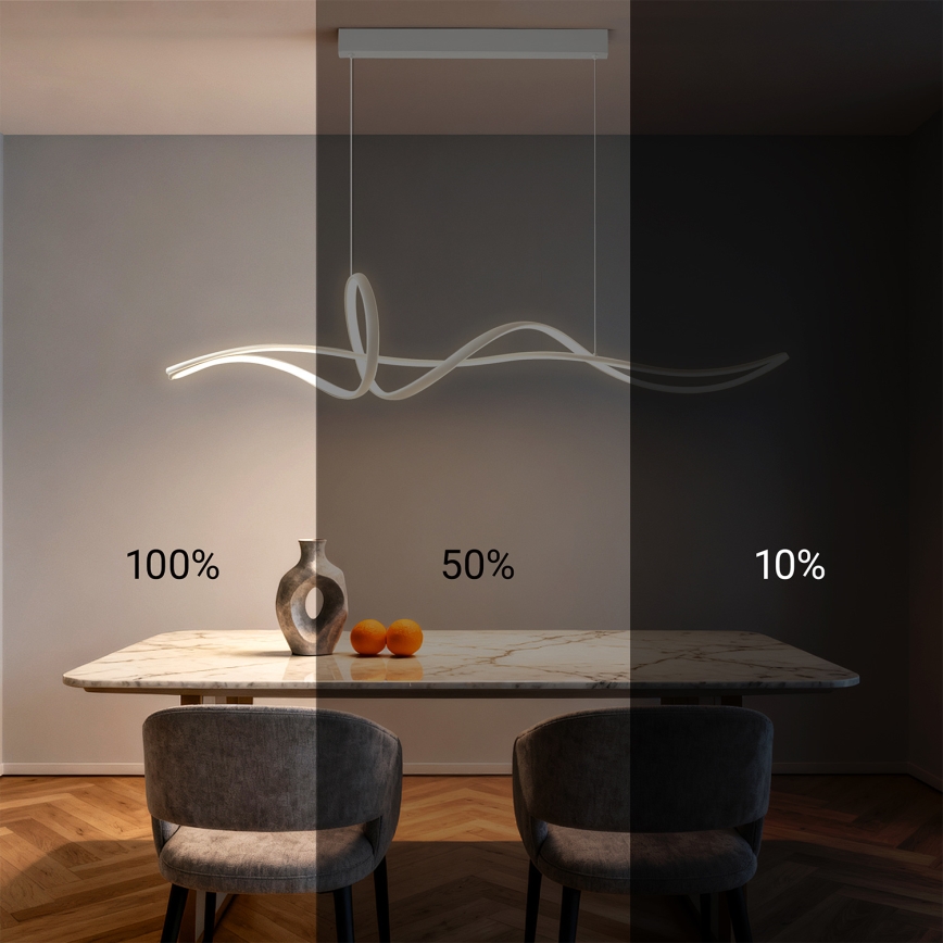 Brilagi - Suspension LED dimmable sur câble SIGNATURE LED/55W/230V 3000-6000K 120x23 cm blanc + télécommande