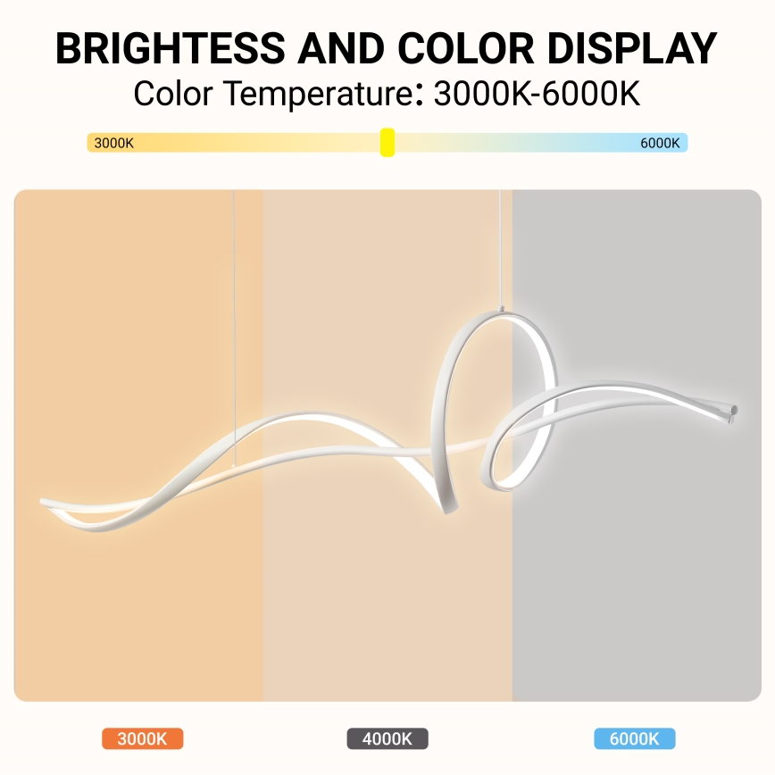 Brilagi - Suspension LED dimmable sur câble SIGNATURE LED/55W/230V 3000-6000K 120x23 cm blanc + télécommande