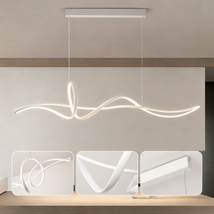 Brilagi - Suspension LED dimmable sur câble SIGNATURE LED/55W/230V 3000-6000K 120x23 cm blanc + télécommande
