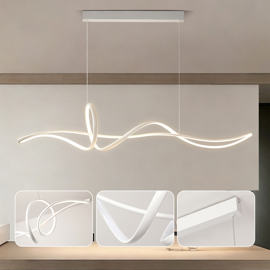 Brilagi - Suspension LED dimmable sur câble SIGNATURE LED/55W/230V 3000-6000K 120x23 cm blanc + télécommande