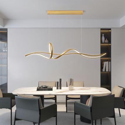 Brilagi - Suspension LED dimmable sur câble SIGNATURE LED/55W/230V 3000-6000K 120x23 cm dorée + télécommande