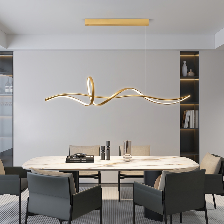 Brilagi - Suspension LED dimmable sur câble SIGNATURE LED/55W/230V 3000-6000K 120x23 cm dorée + télécommande