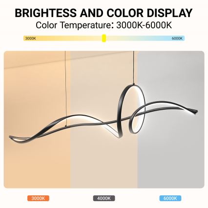 Brilagi - Suspension LED dimmable sur câble SIGNATURE LED/55W/230V 3000-6000K 120x23 cm noir + télécommande