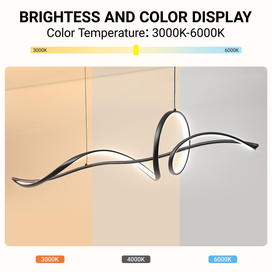Brilagi - Suspension LED dimmable sur câble SIGNATURE LED/55W/230V 3000-6000K 120x23 cm noir + télécommande