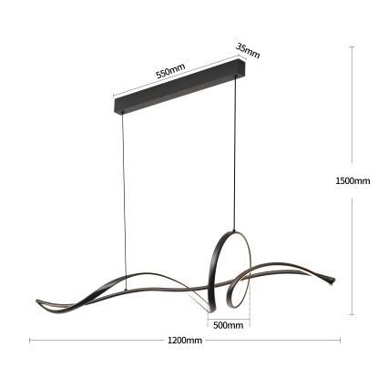 Brilagi - Suspension LED dimmable sur câble SIGNATURE LED/55W/230V 3000-6000K 120x23 cm noir + télécommande