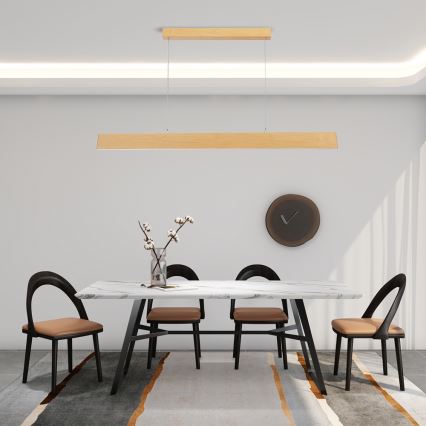 Brilagi - Lustre LED à intensité variable suspendu à un câble SLIMLINE LED/40W/2300-6000K décor chêne + télécommande