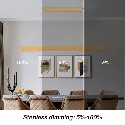 Brilagi - Lustre LED à intensité variable suspendu à un câble SLIMLINE LED/40W/2300-6000K décor chêne + télécommande