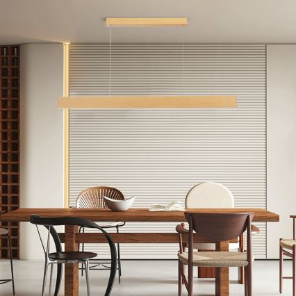 Brilagi - Lustre LED à intensité variable suspendu à un câble SLIMLINE LED/40W/2300-6000K décor chêne + télécommande