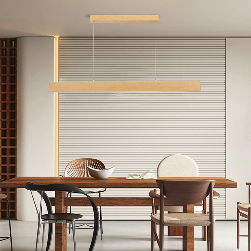 Brilagi - Lustre LED à intensité variable suspendu à un câble SLIMLINE LED/40W/2300-6000K décor chêne + télécommande