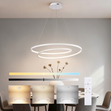 Brilagi - Suspension LED dimmable sur câble TWISTER LED/75W/230V 3000-6000K Ø 70 cm blanc + télécommande