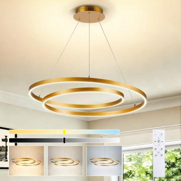 Brilagi - Suspension LED dimmable sur câble TWISTER LED/75W/230V 3000-6000K Ø 70 cm dorée + télécommande