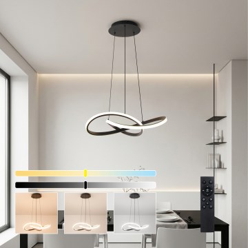 Brilagi - Suspension LED dimmable sur câbles INFINITY LED/55W/230V 3000-6000K 50x50 cm noir + télécommande