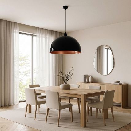 BRILAGI - Suspension LED METALO sur câble 1xE27/40W/230V Ø 60 cm noir/cuivre
