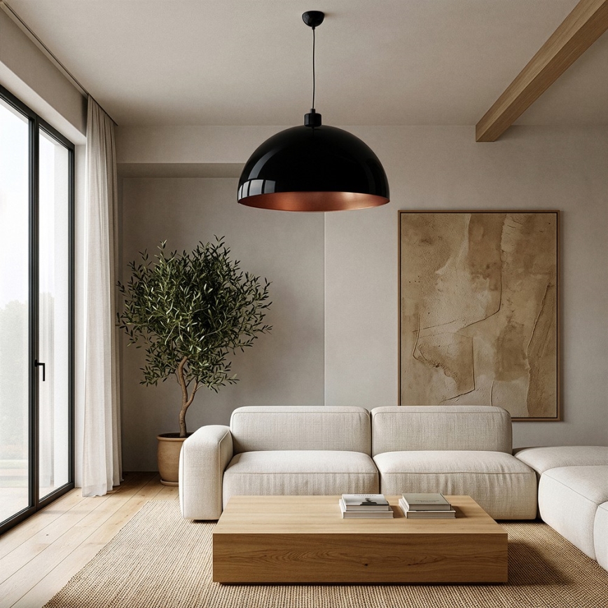 BRILAGI - Suspension LED METALO sur câble 1xE27/40W/230V Ø 60 cm noir/cuivre