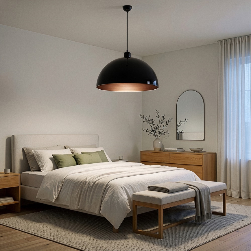 BRILAGI - Suspension LED METALO sur câble 1xE27/40W/230V Ø 60 cm noir/cuivre