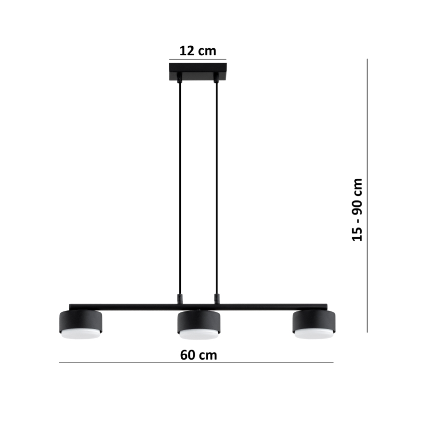 Brilagi - Suspension LED MONO sur câble 3xGX53/30W/230V noir