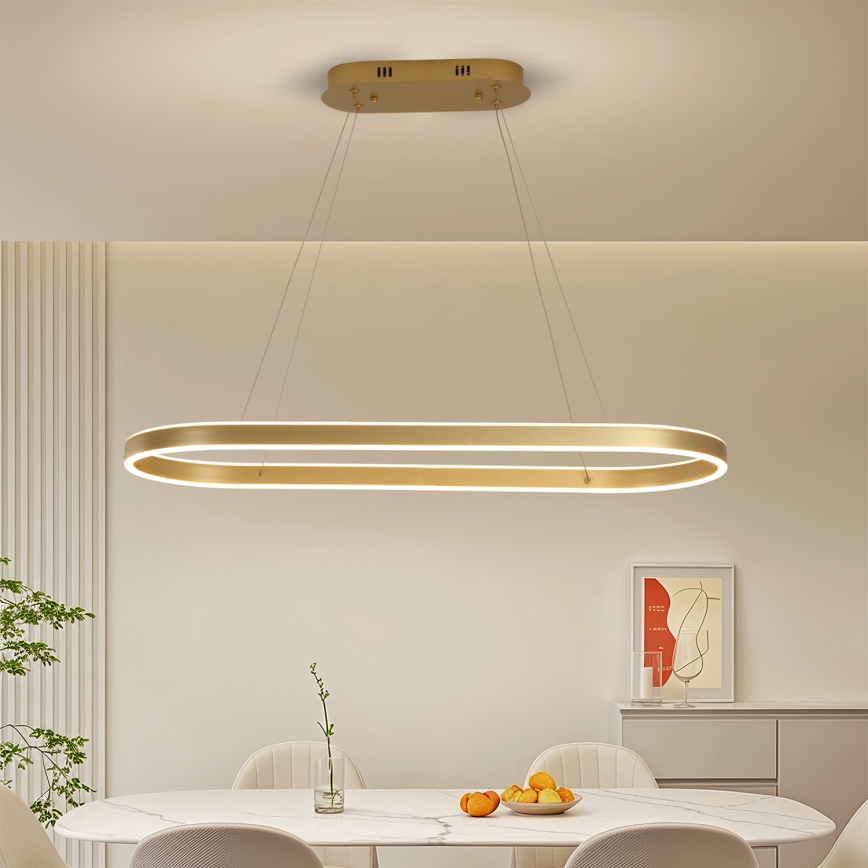 Brilagi - Suspension LED PONDIE sur câble, 44 W, 230 V, 80 x 30 cm, doré