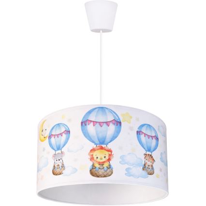 Brilagi - Suspension LED pour chambre d'enfant BOBO 1xE27/10W/230V Ø 35 cm blanche à motifs animaux