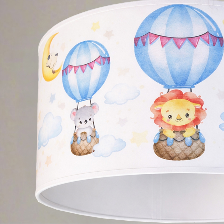 Brilagi - Suspension LED pour chambre d'enfant BOBO 1xE27/10W/230V Ø 35 cm blanche à motifs animaux