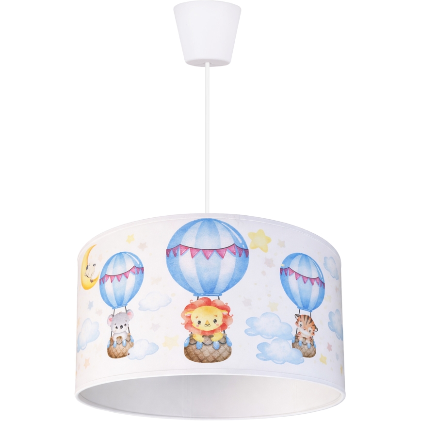 Brilagi - Suspension LED pour chambre d'enfant BOBO 1xE27/60W/230V Ø 35 cm blanche à motifs animaux