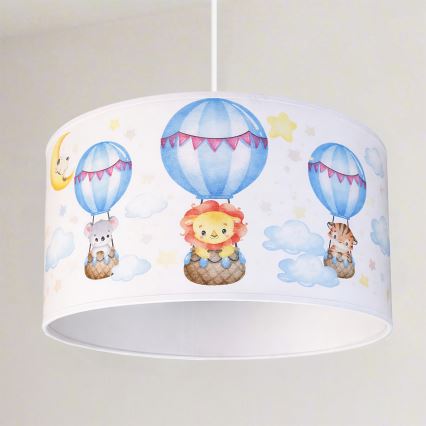 Brilagi - Suspension LED pour chambre d'enfant BOBO 1xE27/60W/230V Ø 35 cm blanche à motifs animaux