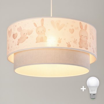 Brilagi - Suspension LED pour chambre d'enfant BOBO 1xE27/60W/230V Ø 40 cm crème/gris/bleu roi