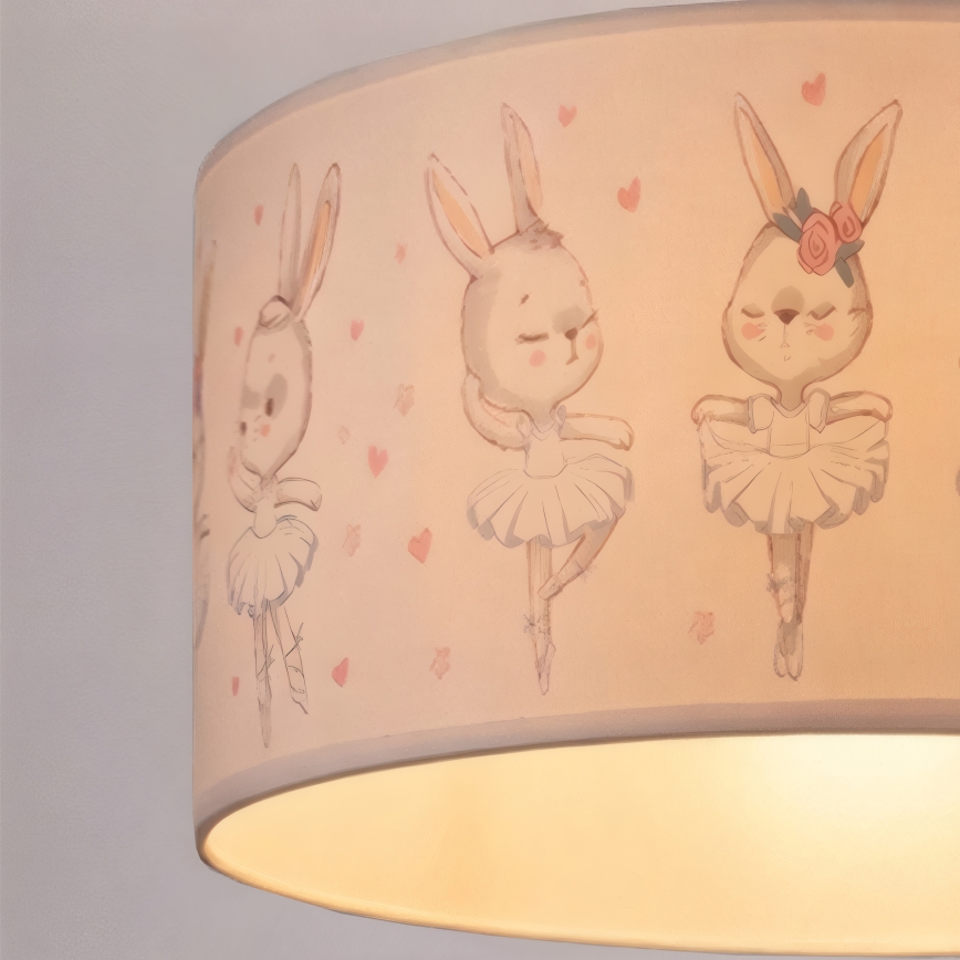Brilagi - Suspension LED pour chambre d'enfant BOBO sur câble 1xE27/10W/230V Ø 35 cm blanc/motifs lapins
