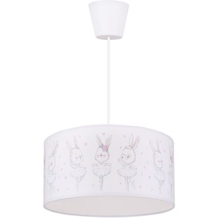 Brilagi - Suspension LED pour chambre d'enfant BOBO sur câble 1xE27/60W/230V Ø 35 cm blanc/motifs lapins