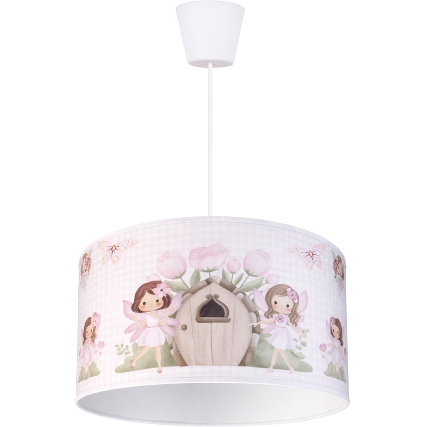 Brilagi - Suspension LED pour enfant BOBO sur câble 1xE27/10W/230V Ø 35 cm, rose à motifs fées