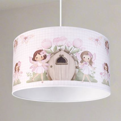Brilagi - Suspension LED pour enfant BOBO sur câble 1xE27/10W/230V Ø 35 cm, rose à motifs fées