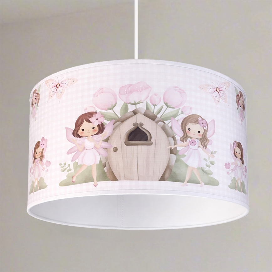 Brilagi - Suspension LED pour enfant BOBO sur câble 1xE27/10W/230V Ø 35 cm, rose à motifs fées