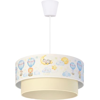 Brilagi - Suspension LED pour enfants sur câble BOBO 1xE27/10W/230V Ø 40 cm blanc/beige/motif animaux