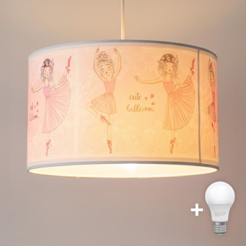 Brilagi - Suspension LED pour enfant sur câble BOBO 1xE27/60W/230V Ø 35 cm rose/ballerines