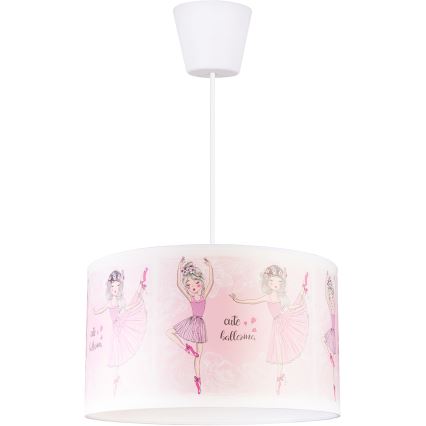 Brilagi - Suspension LED pour enfant sur câble BOBO 1xE27/60W/230V Ø 35 cm rose/ballerines