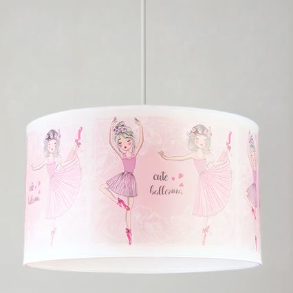 Brilagi - Suspension LED pour enfant sur câble BOBO 1xE27/60W/230V Ø 35 cm rose/ballerines