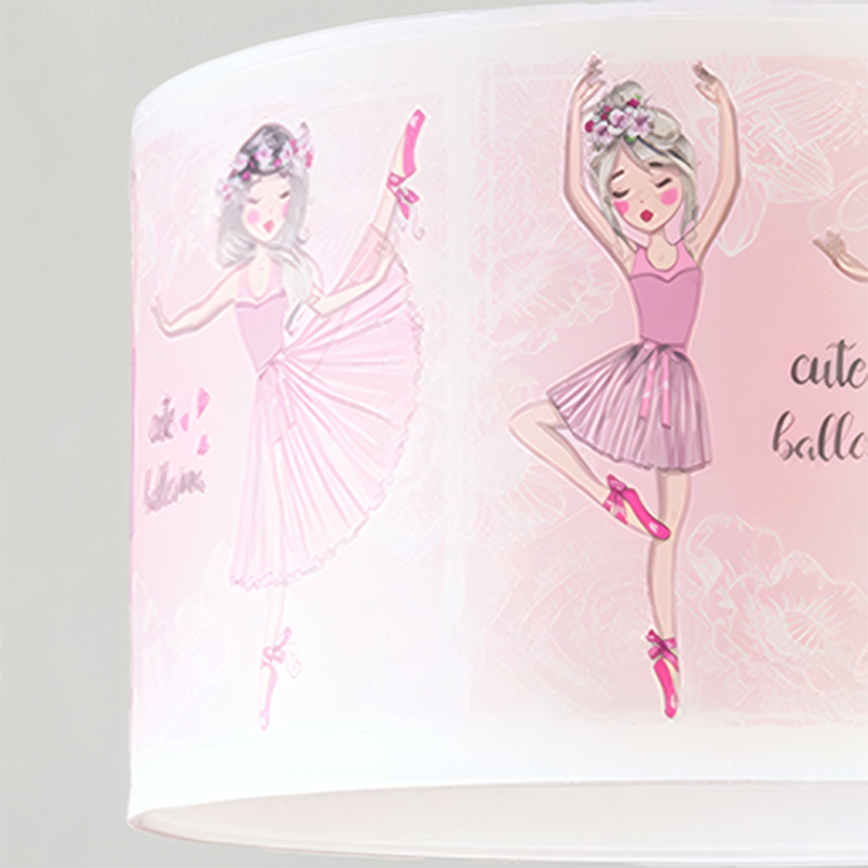 Brilagi - Suspension LED pour enfant sur câble BOBO 1xE27/60W/230V Ø 35 cm rose/ballerines