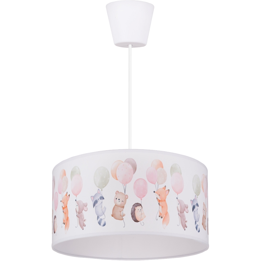 Brilagi - Suspension LED pour enfants BOBO à cordon 1xE27/60W/230V Ø 35 cm blanc/motifs animaux