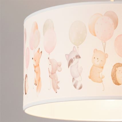 Brilagi - Suspension LED pour enfants BOBO à cordon 1xE27/60W/230V Ø 35 cm blanc/motifs animaux